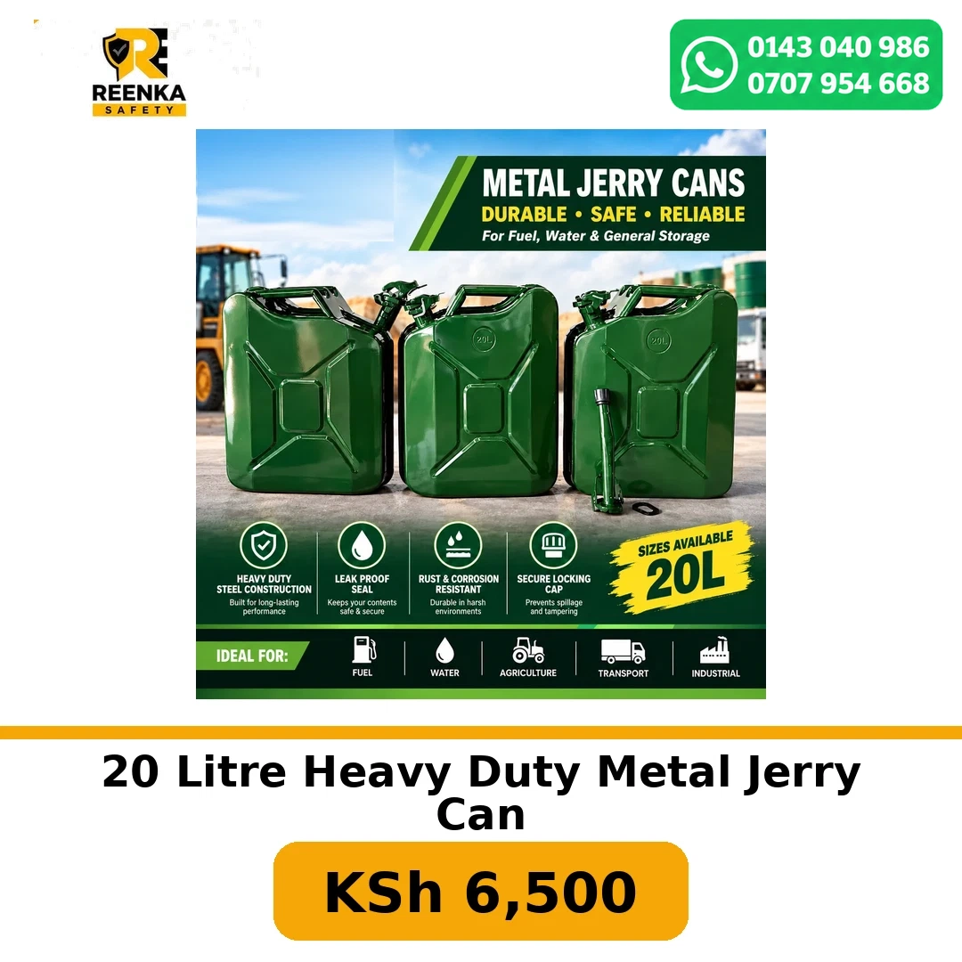 20 Litre Heavy Duty Metal Jerry Can in More Safety Products – Reenka Safety Kenya branded product image