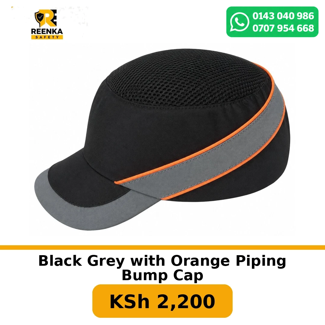 Black Grey with Orange Piping Bump Cap