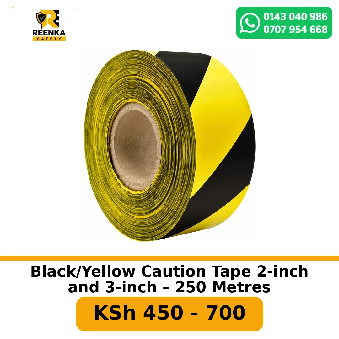 Black/Yellow Caution Tape 2-inch and 3-inch – 250 Metres