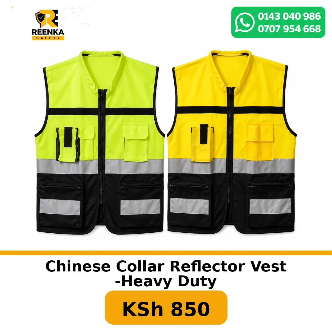 Chinese Collar Reflector Vest -Heavy Duty
