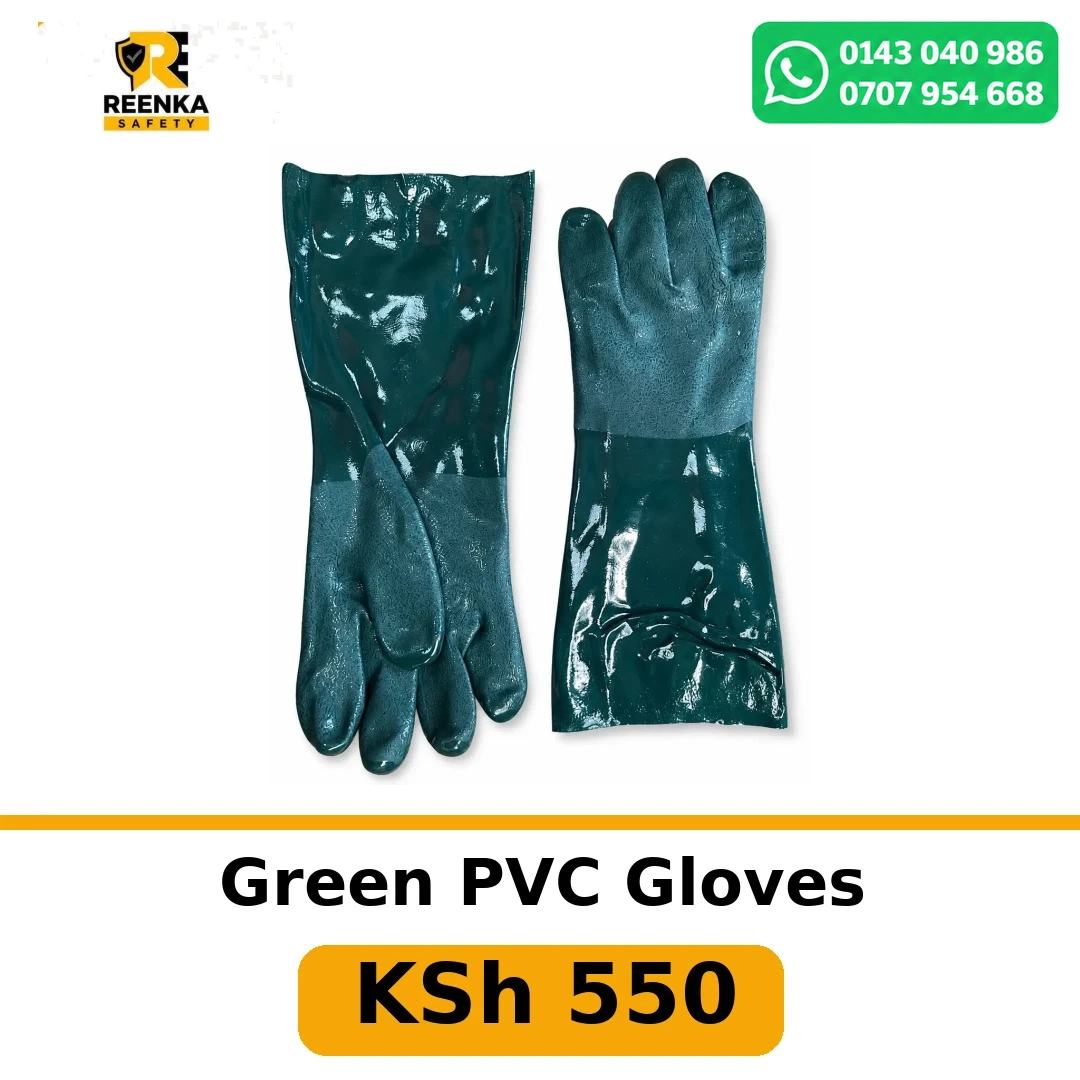 Green PVC Gloves Safety Gloves branded catalogue image, Reenka Safety Kenya