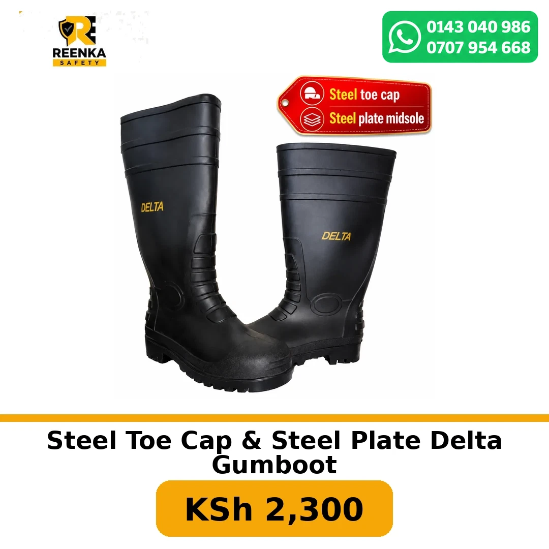 Steel Toe Cap & Steel Plate Delta Gumboot in Gumboots – Reenka Safety Kenya branded product image