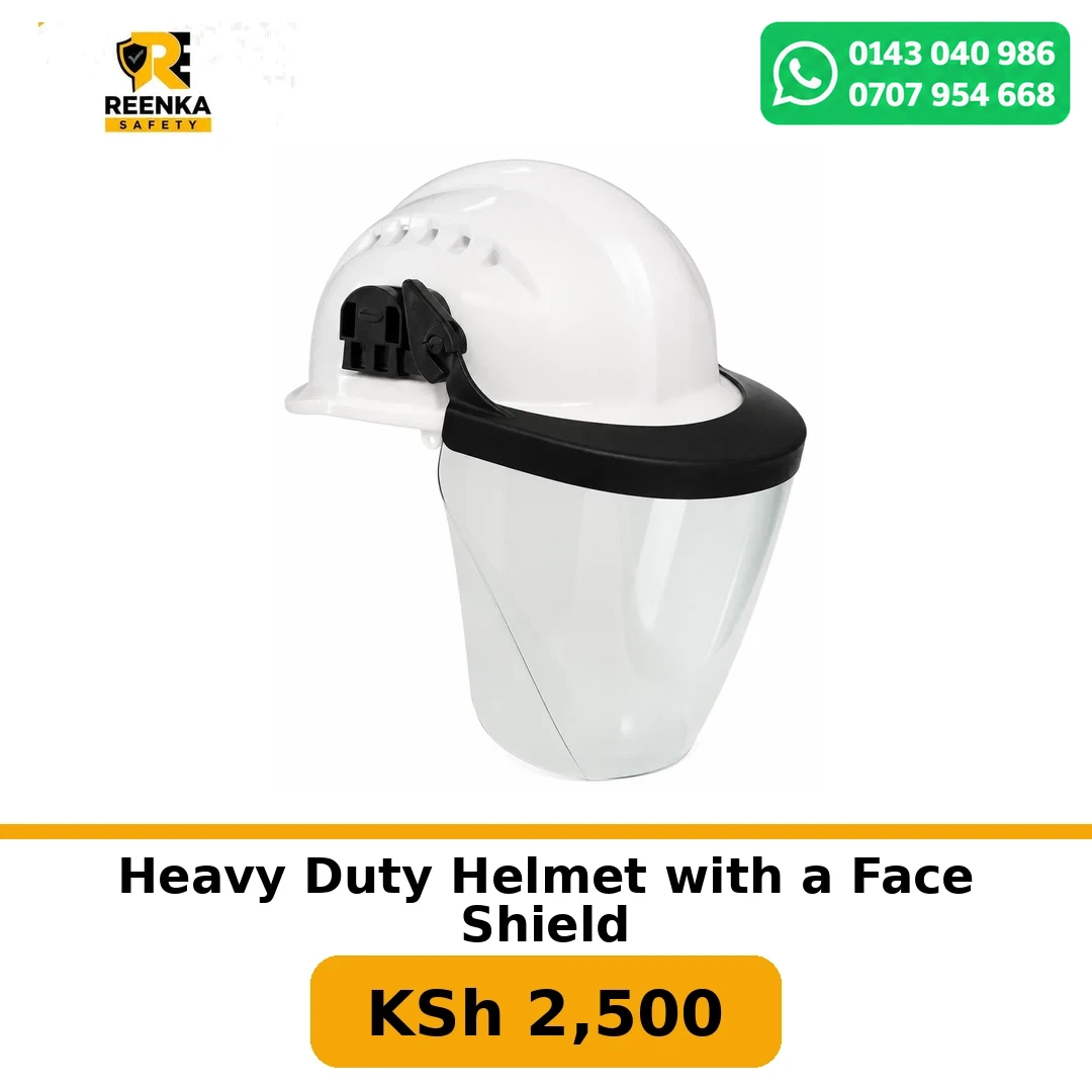 Heavy Duty Helmet with a Face Shield in Helmets – Reenka Safety Kenya branded product image