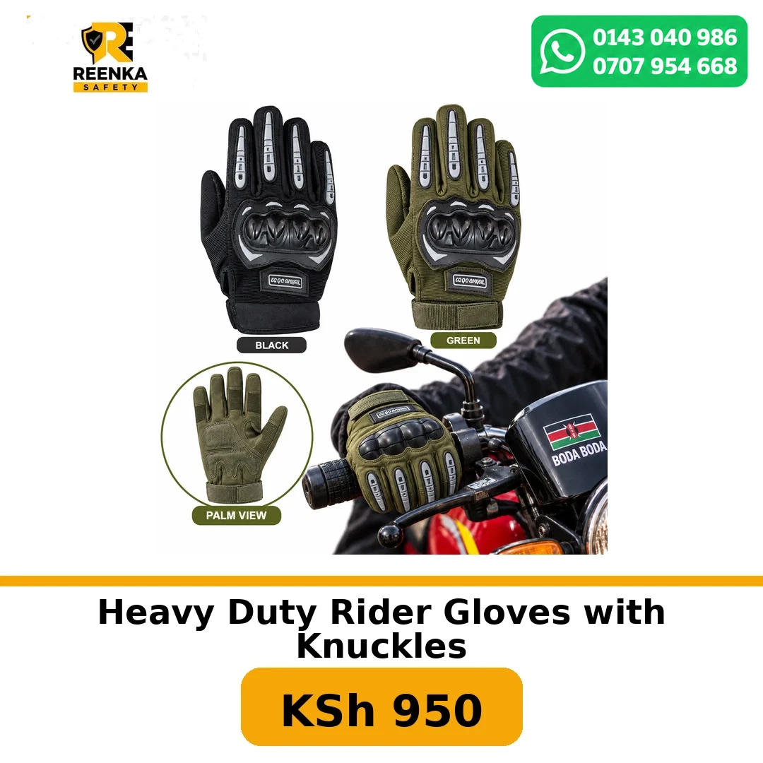 Heavy Duty Rider Gloves with Knuckles in Safety Gloves – Reenka Safety Kenya branded product image