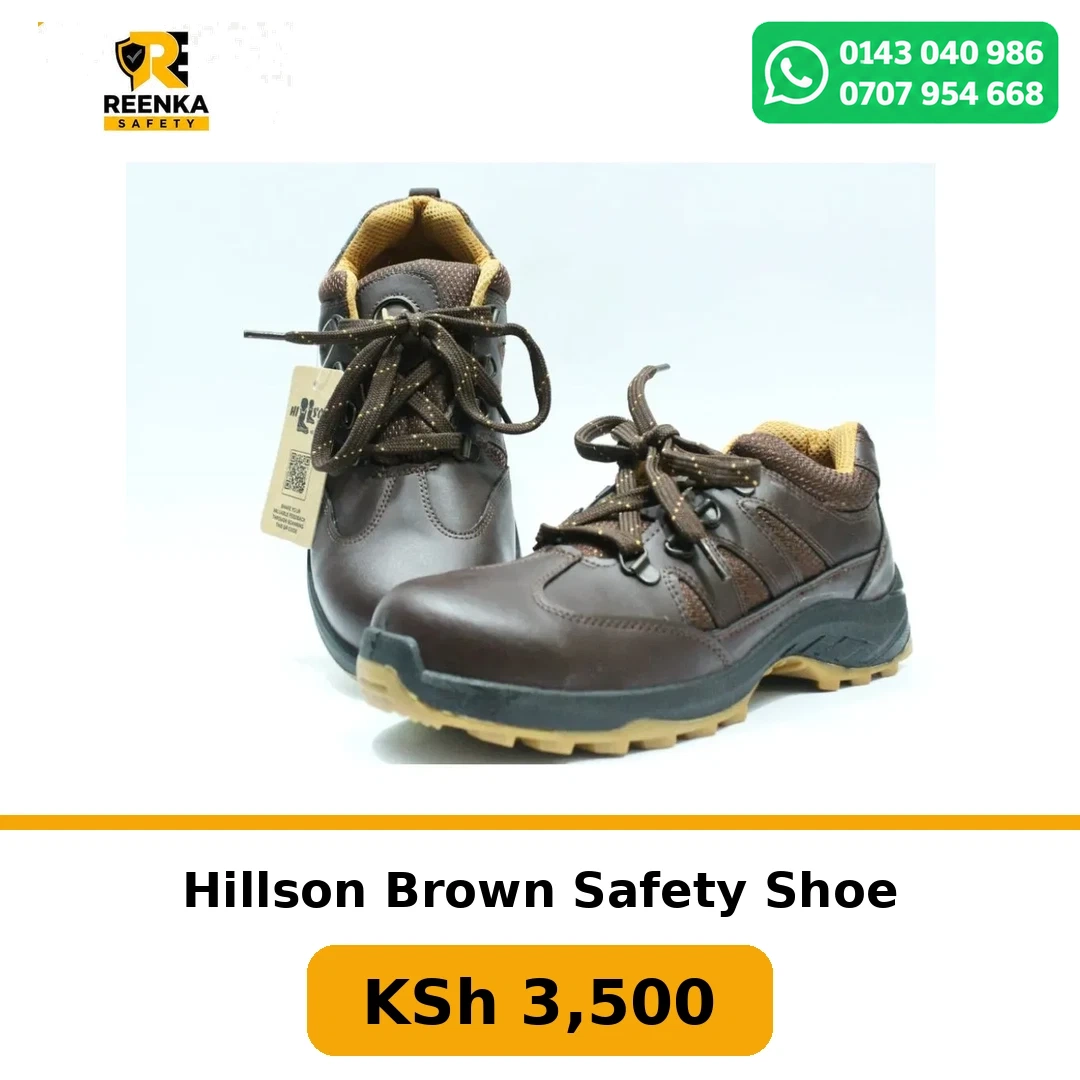 Hillson Brown Safety Shoe Safety Shoes branded catalogue image, Reenka Safety Kenya