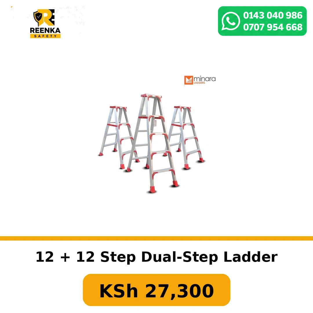 12 + 12 Step Dual-Step Ladder in Ladders – Reenka Safety Kenya branded product image
