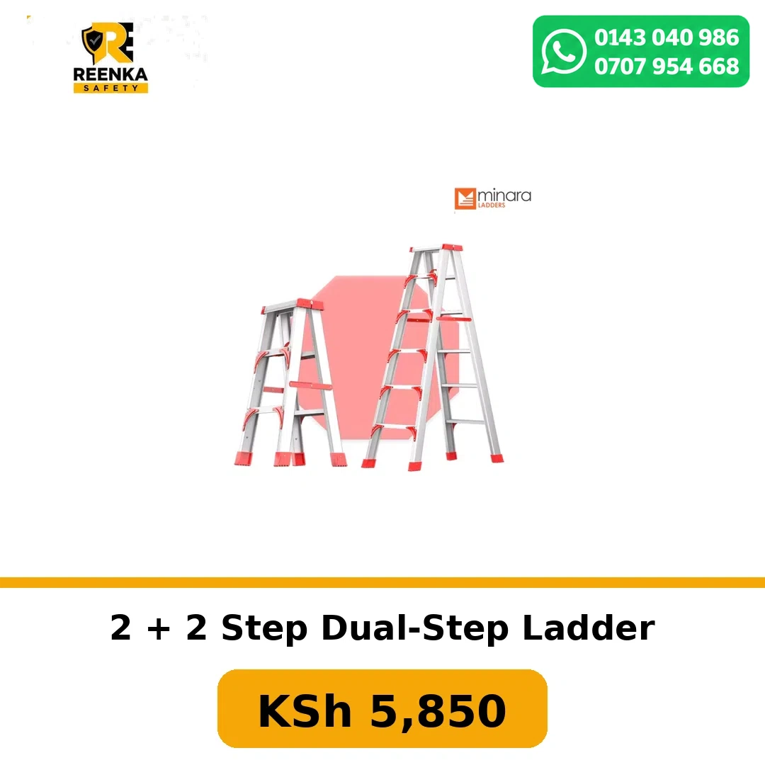 2 + 2 Step Dual-Step Ladder in Ladders – Reenka Safety Kenya branded product image