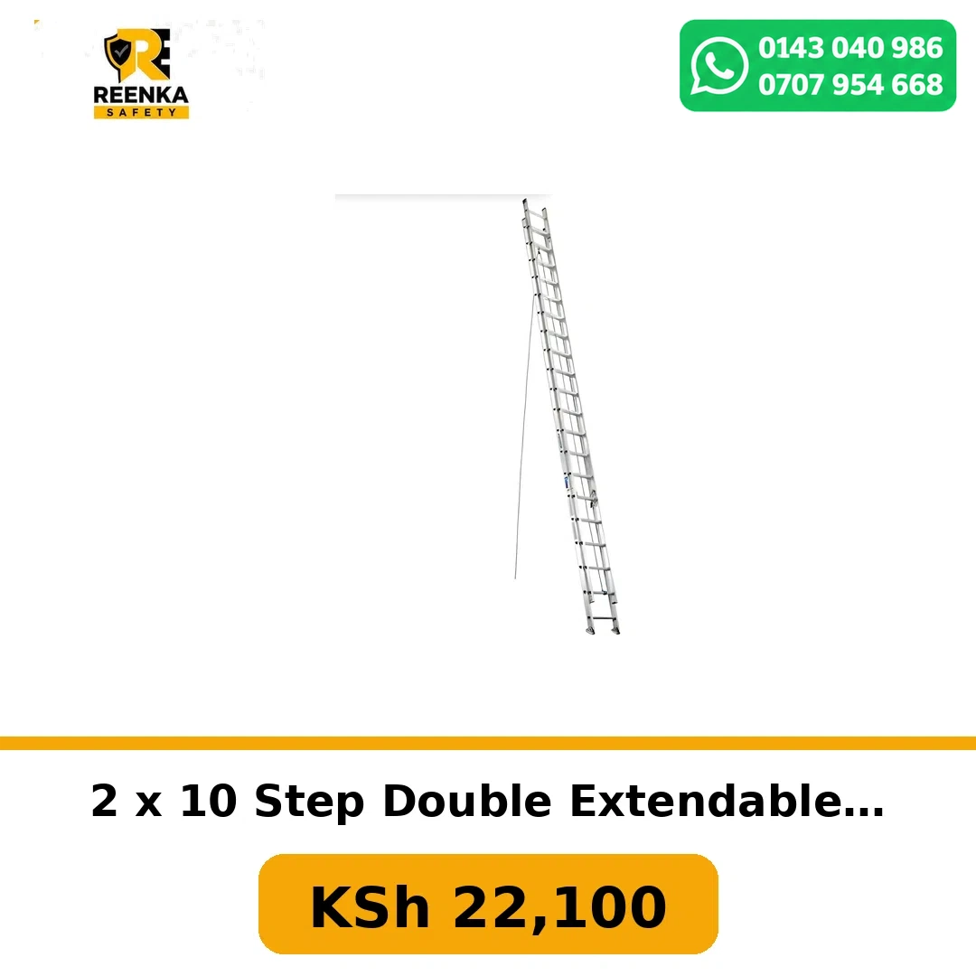 2 x 10 Step Double Extendable Ladder in Ladders – Reenka Safety Kenya branded product image