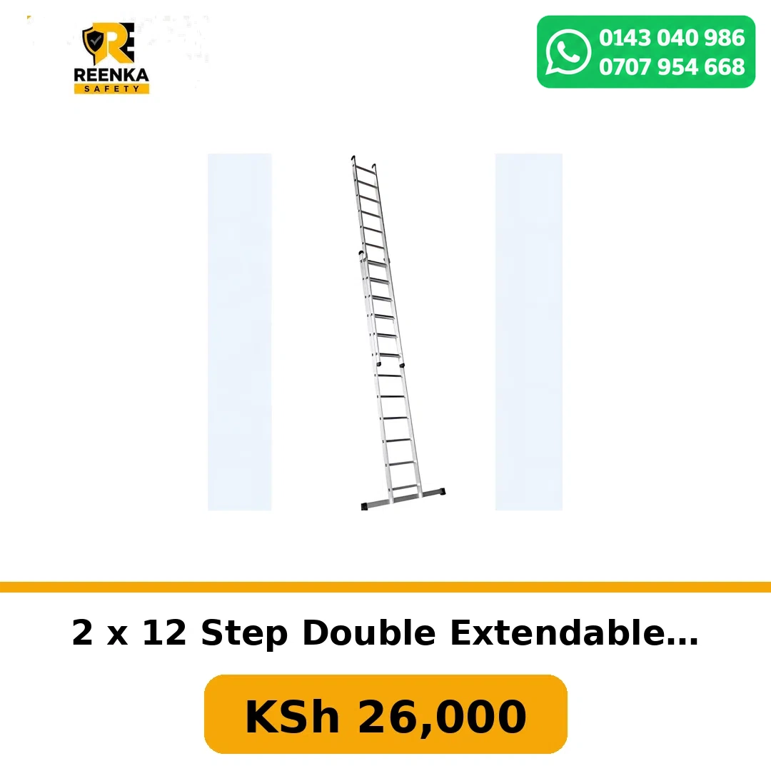 2 x 12 Step Double Extendable Ladder in Ladders – Reenka Safety Kenya branded product image
