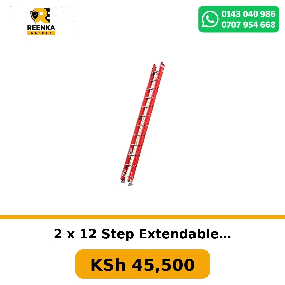 2 x 12 Step Extendable Fibreglass Ladder in Ladders – Reenka Safety Kenya branded product image
