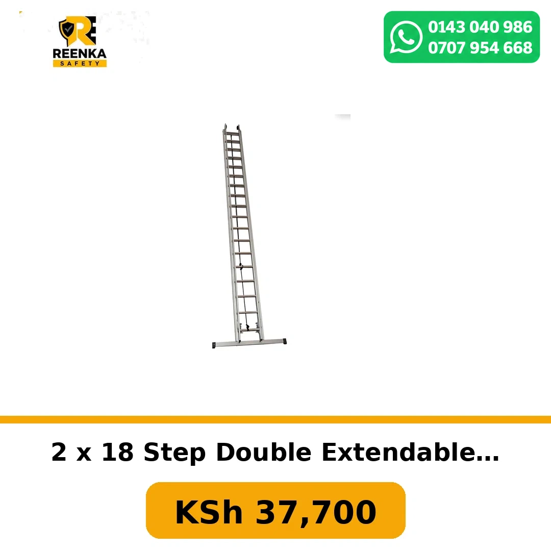 2 x 18 Step Double Extendable Ladder in Ladders – Reenka Safety Kenya branded product image