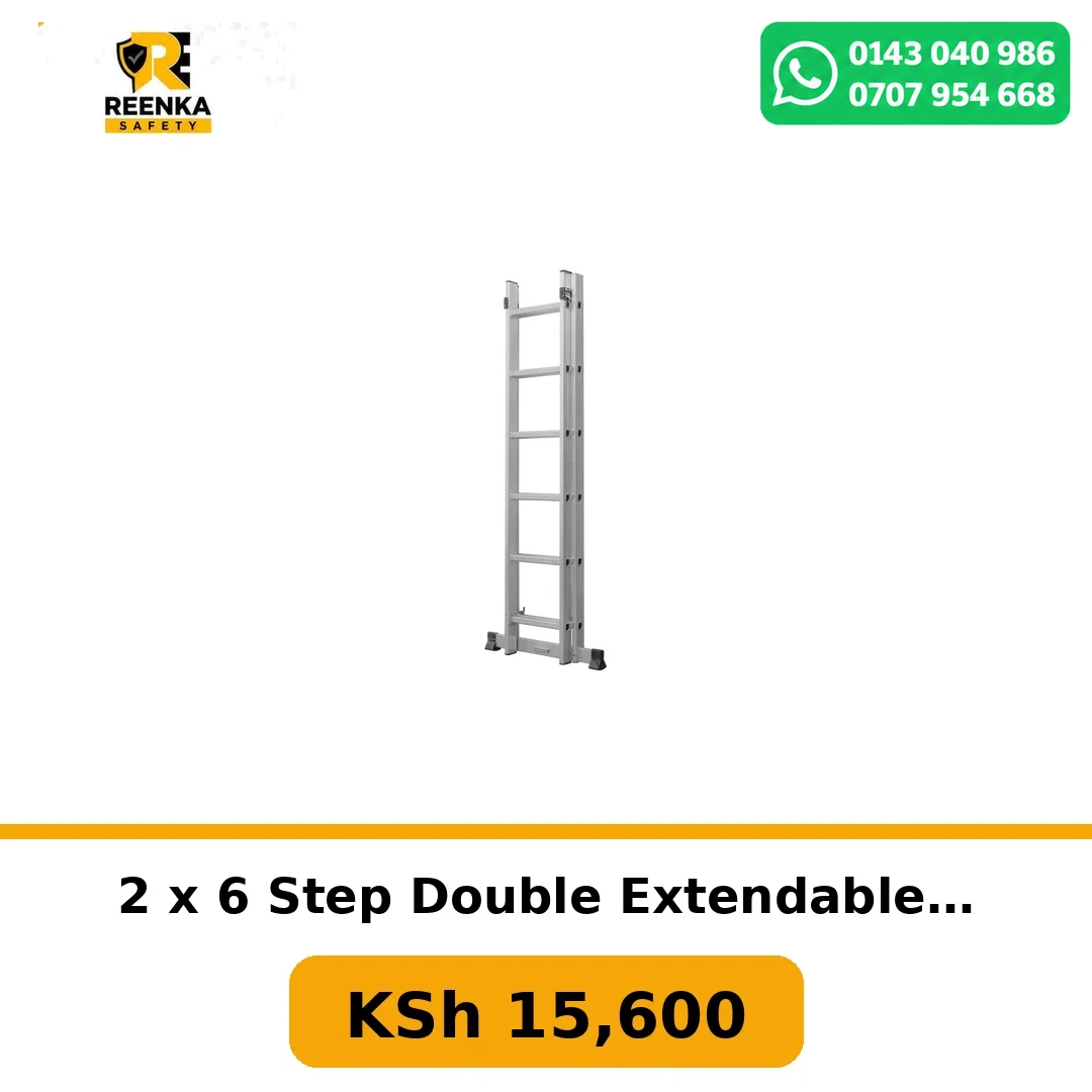 2 x 6 Step Double Extendable Ladder in Ladders – Reenka Safety Kenya branded product image