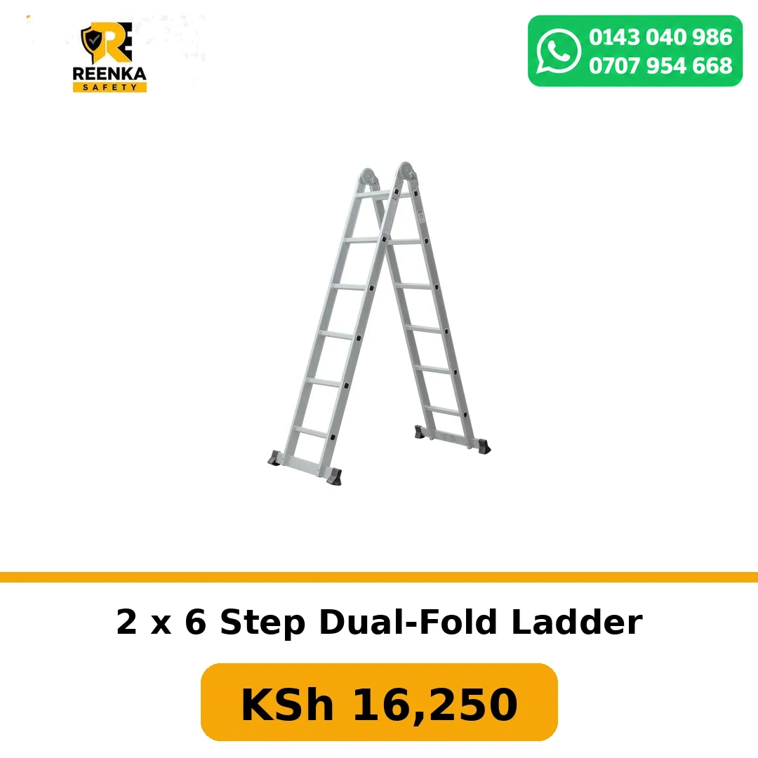 2 x 6 Step Dual-Fold Ladder in Ladders – Reenka Safety Kenya branded product image
