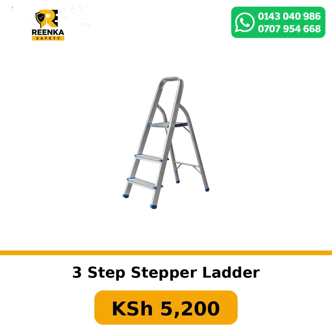 3 Step Stepper Ladder in Ladders – Reenka Safety Kenya branded product image