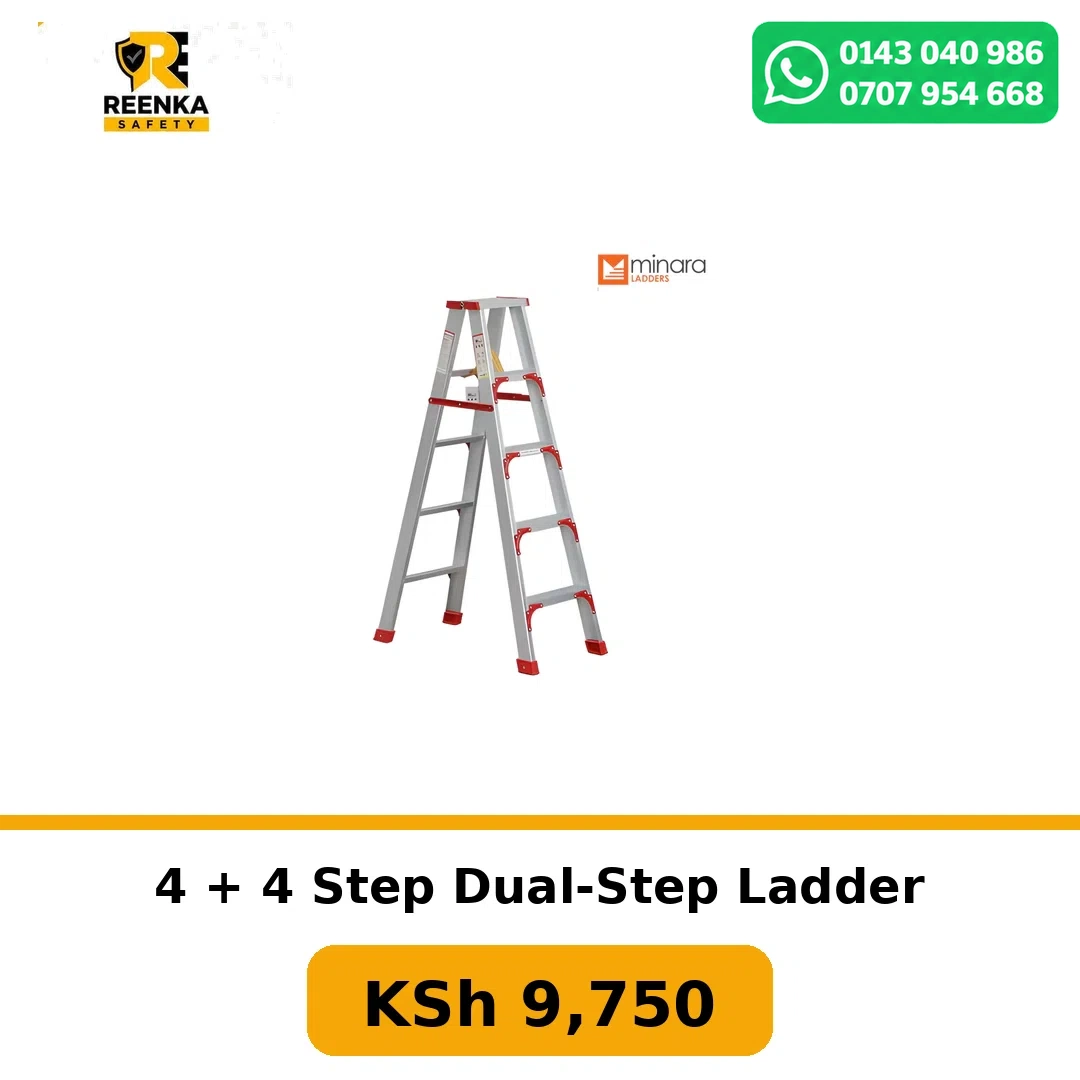 4 + 4 Step Dual-Step Ladder in Ladders – Reenka Safety Kenya branded product image