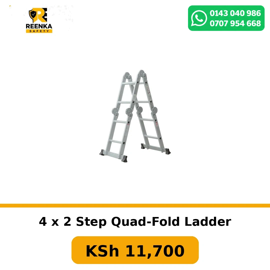 4 x 2 Step Quad-Fold Ladder in Ladders – Reenka Safety Kenya branded product image