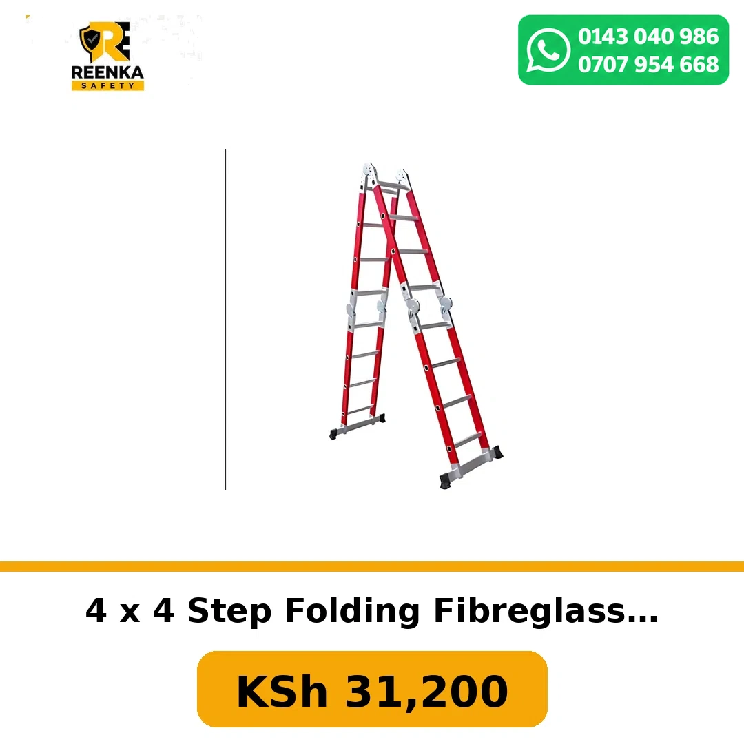 4 x 4 Step Folding Fibreglass Ladder in Ladders – Reenka Safety Kenya branded product image