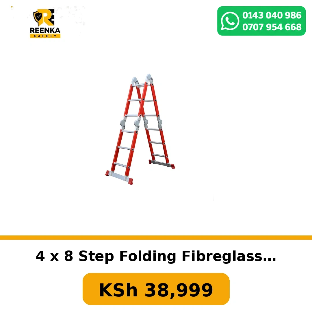 4 x 8 Step Folding Fibreglass Ladder in Ladders – Reenka Safety Kenya branded product image
