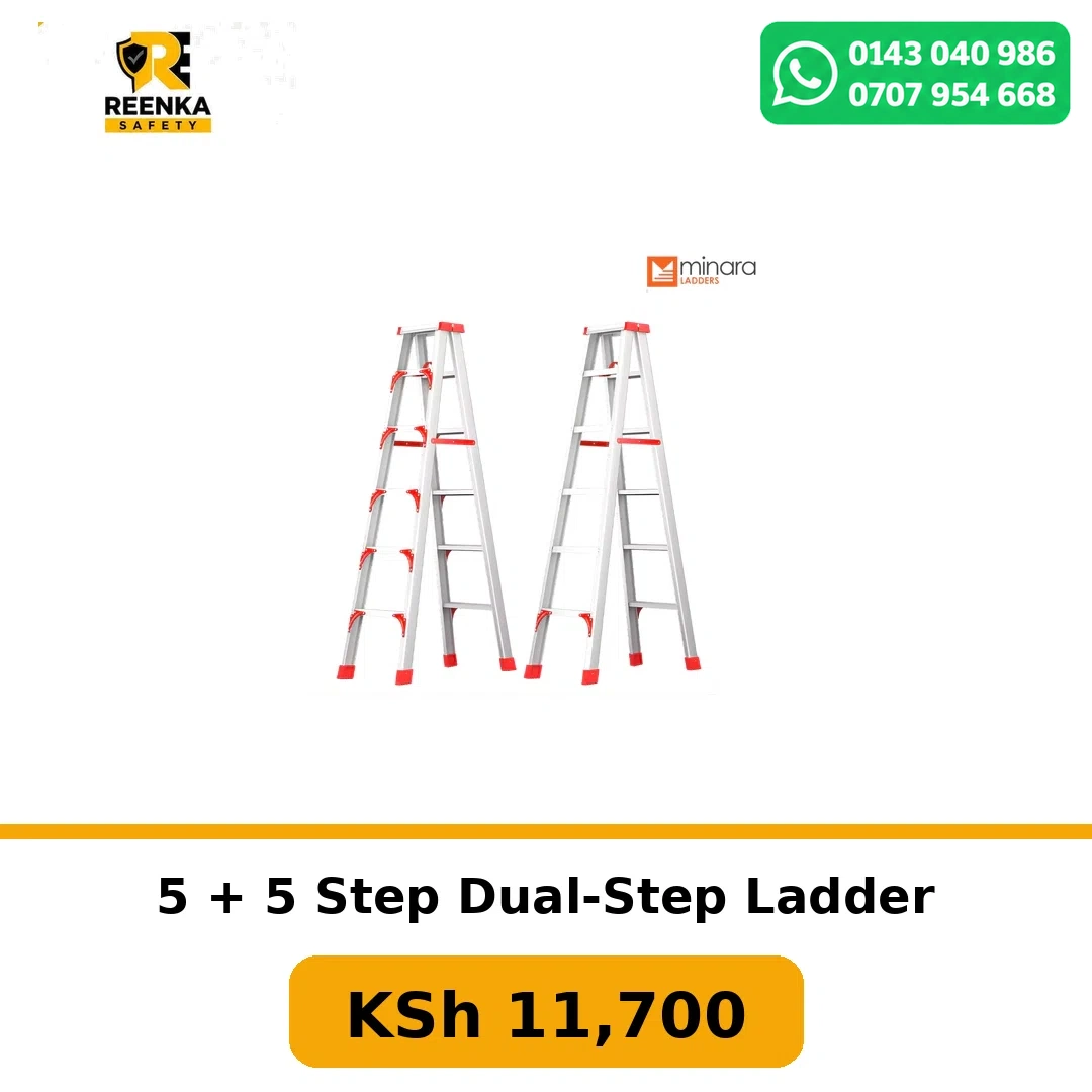 5 + 5 Step Dual-Step Ladder in Ladders – Reenka Safety Kenya branded product image