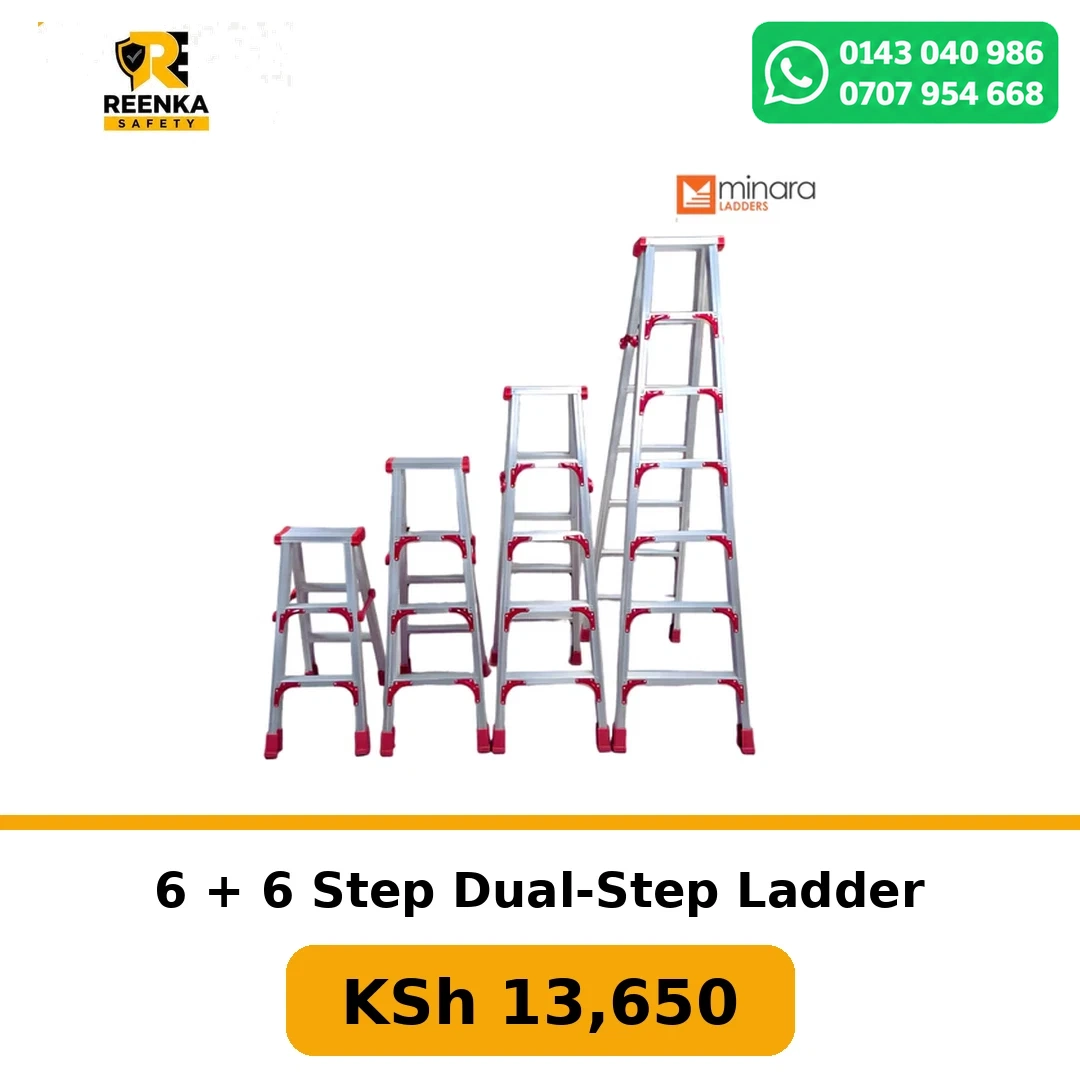 6 + 6 Step Dual-Step Ladder in Ladders – Reenka Safety Kenya branded product image