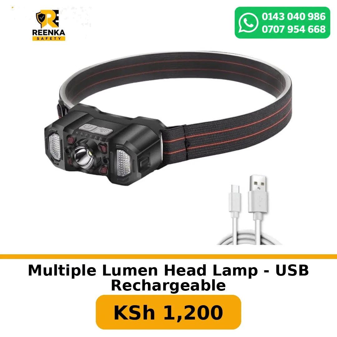 Multiple Lumen Head Lamp - USB Rechargeable in More Safety Products – Reenka Safety Kenya branded product image