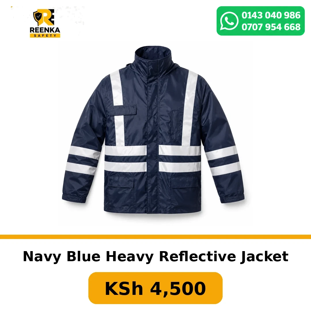 Navy Blue Heavy Reflective Jacket in Safety Jackets – Reenka Safety Kenya branded product image