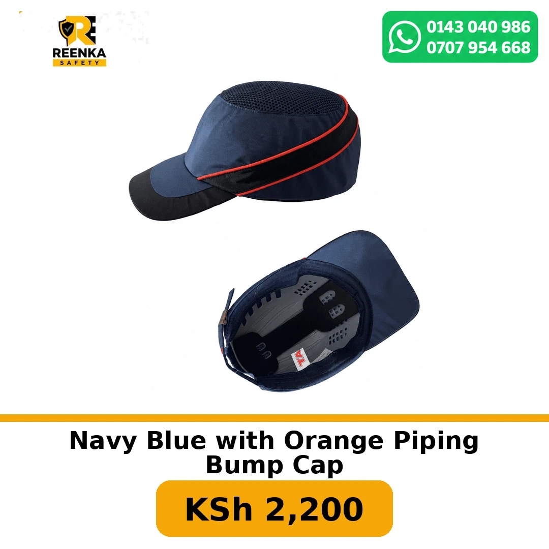 Navy Blue with Orange Piping Bump Cap