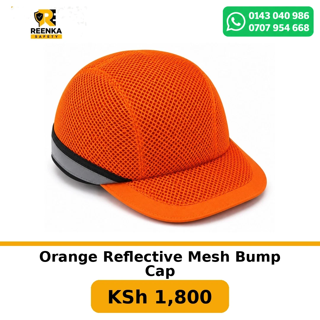 Orange Reflective Mesh Bump Cap in Bump Caps – Reenka Safety Kenya branded product image