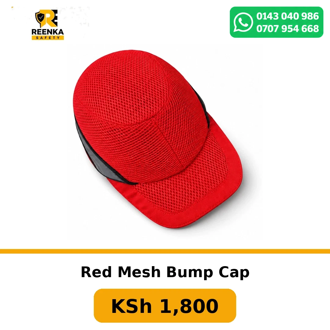 Red Mesh Bump Cap Bump Caps branded catalogue image, Reenka Safety Kenya