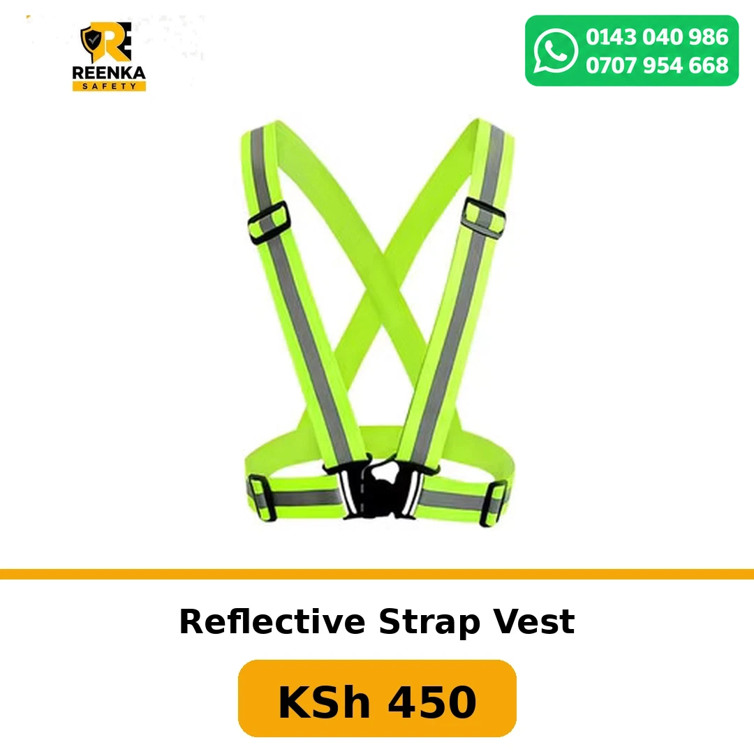 Reflective Strap Vest Reflective Vests branded catalogue image, Reenka Safety Kenya