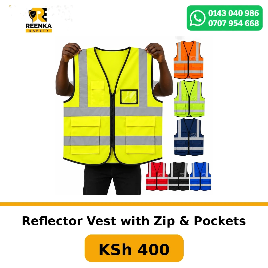 Reflector Vest with Zip & Pockets