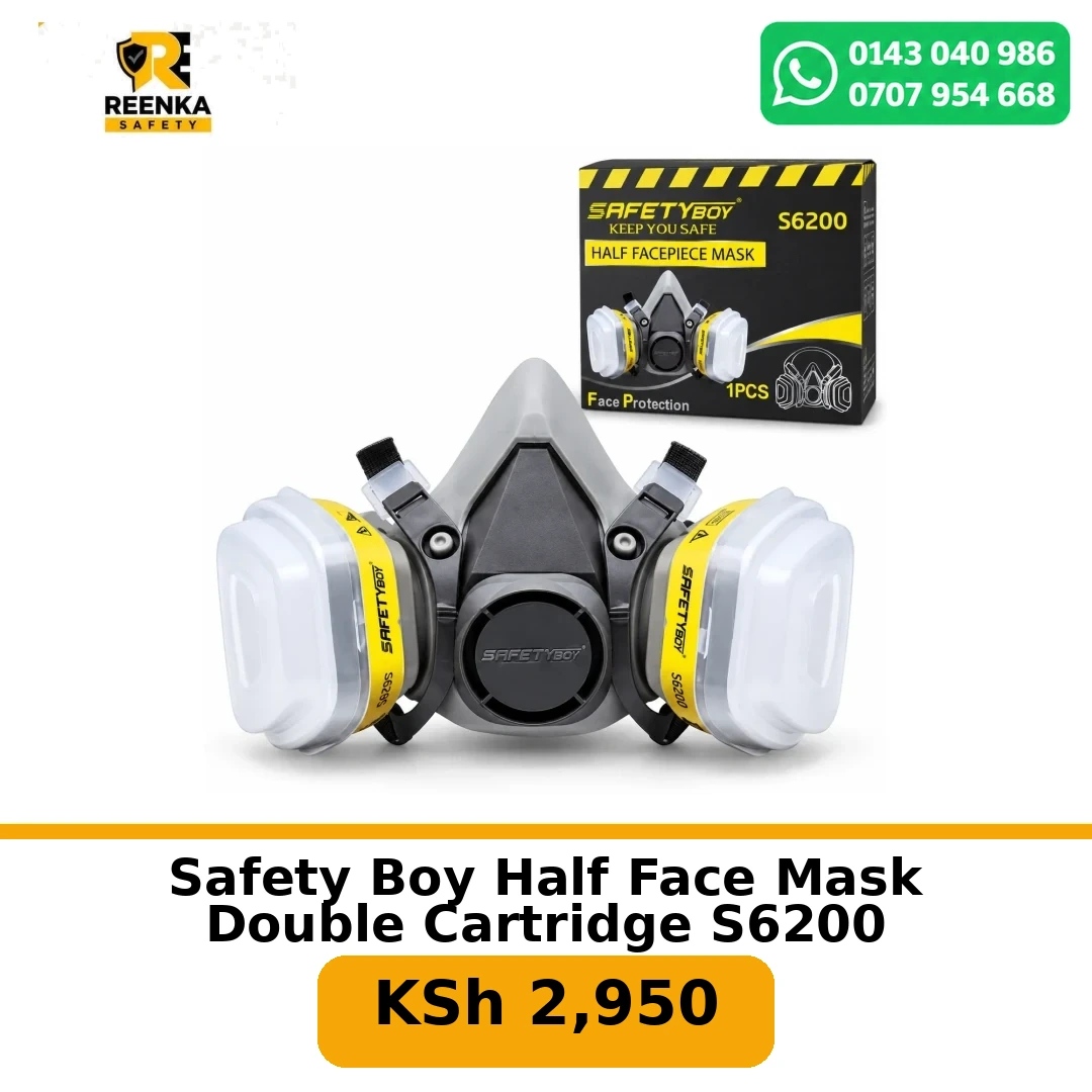 Safety Boy Half Face Mask Double Cartridge S6200 in Respirator and Masks – Reenka Safety Kenya branded product image