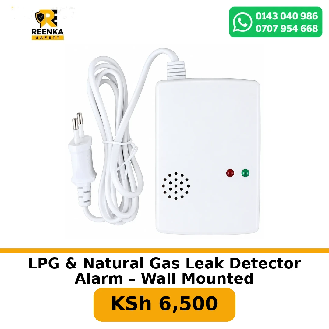 LPG & Natural Gas Leak Detector Alarm – Wall Mounted in More Safety Products – Reenka Safety Kenya branded product image