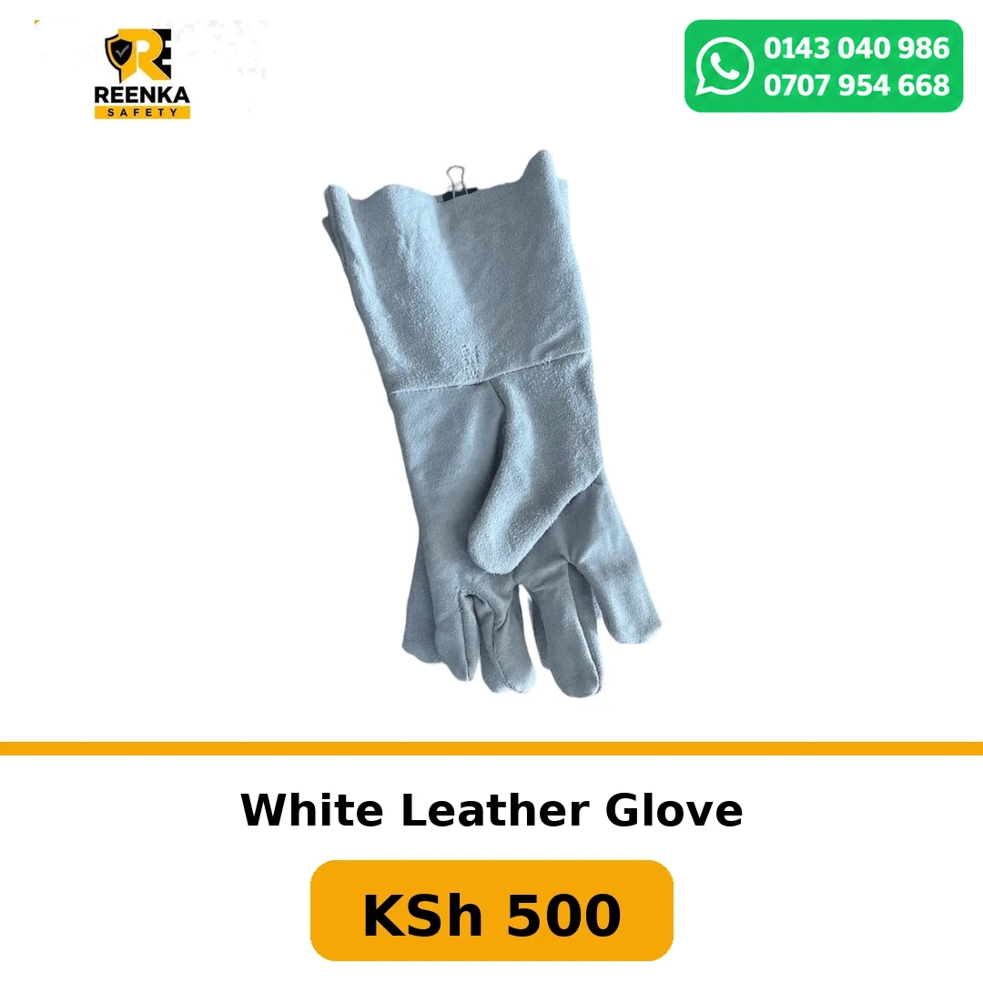 White Leather Glove Safety Gloves branded catalogue image, Reenka Safety Kenya
