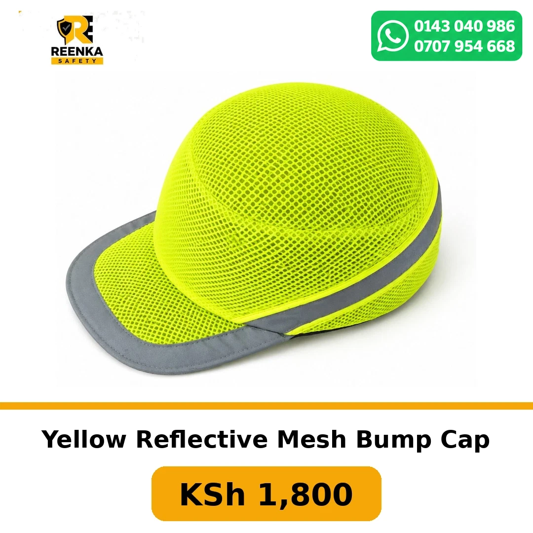 Yellow Reflective Mesh Bump Cap in Bump Caps – Reenka Safety Kenya branded product image