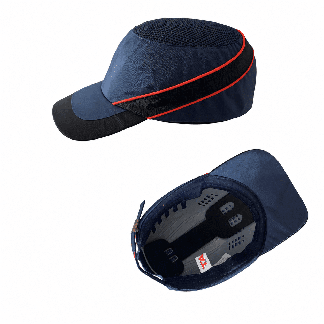 Navy Blue with Orange Piping Bump Cap in Kenya