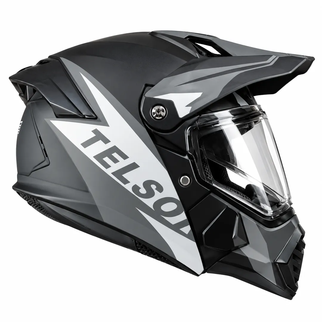 Telson Adventure Double Visor Helmet – Matte Black/Grey motorcycle rider product at Reenka Safety