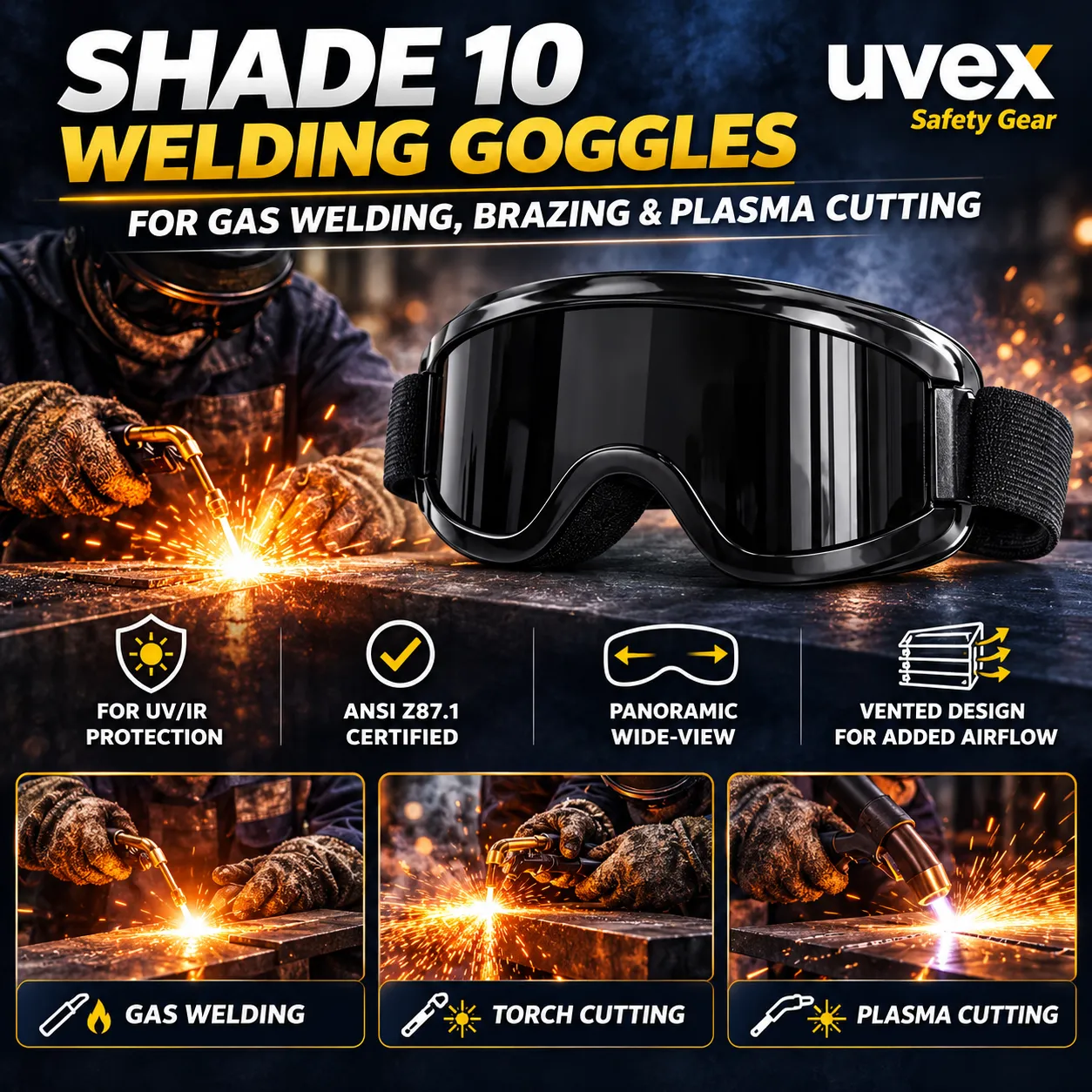 UVEX Shade 10 Welding Goggles