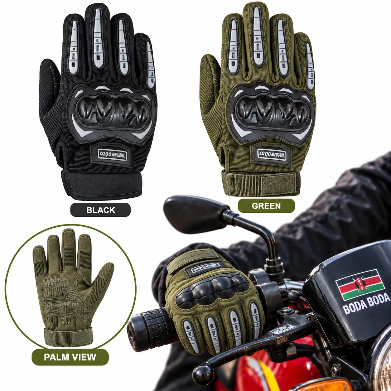 Heavy Duty Rider Gloves with Knuckles
