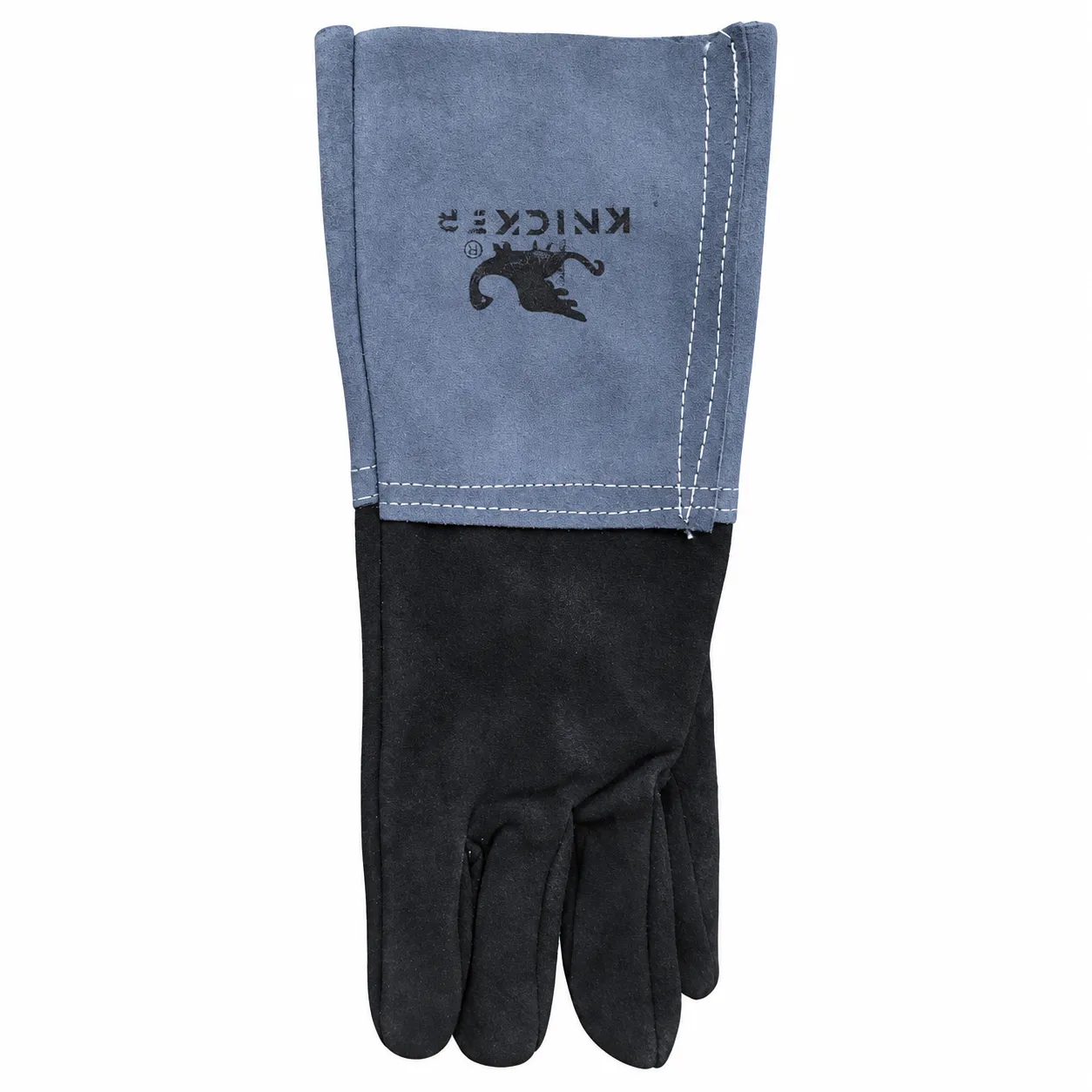 Knicker Black/Grey Leather Gloves - Long
