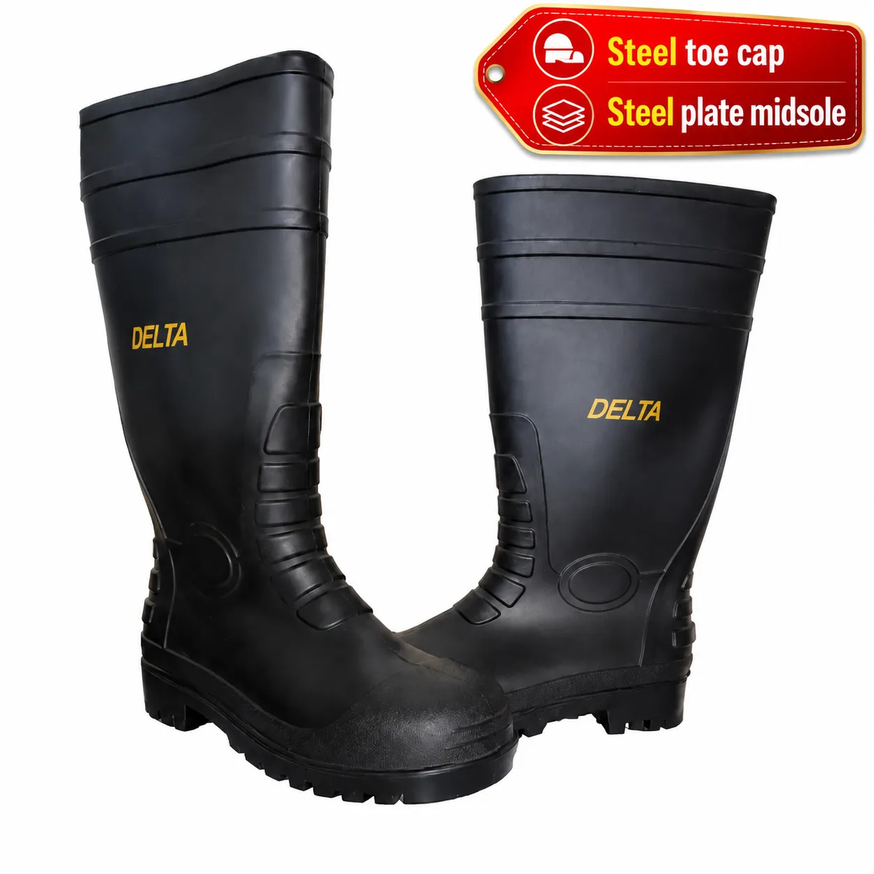 Steel Toe Cap & Steel Plate Delta Gumboot