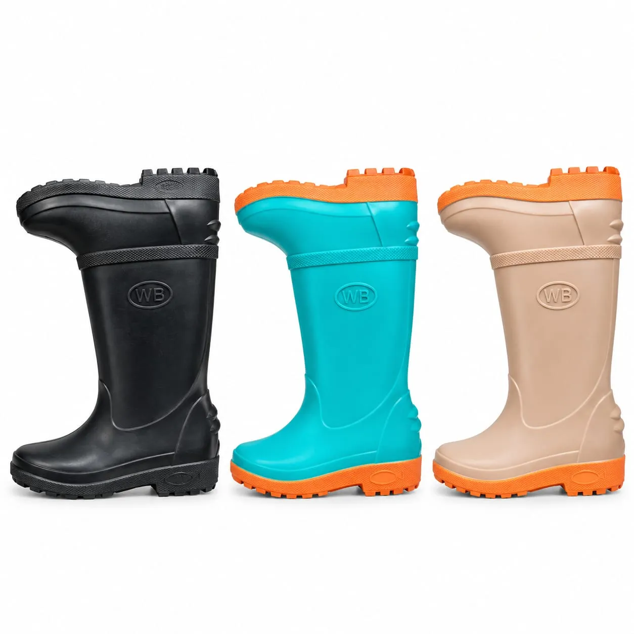 WB Kids Gumboot - Black & Coloured